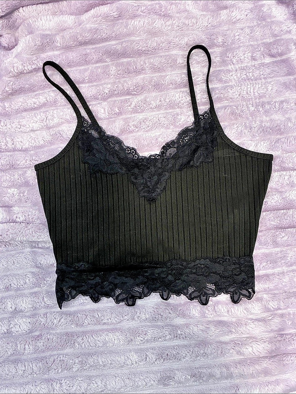 Black Lace Trim Camisole Like New